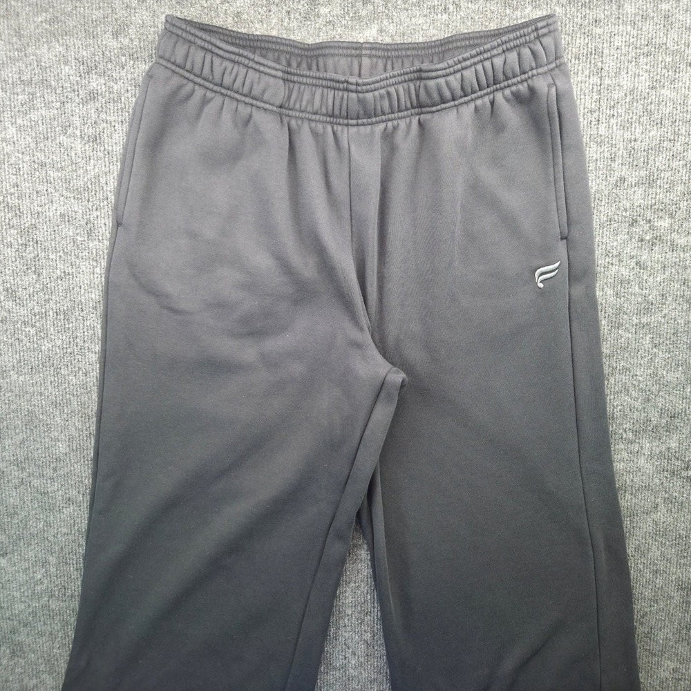 Fabletics Mens Large Black Poly Cotton‎ Fleece Athleisure Straight Sweatpants